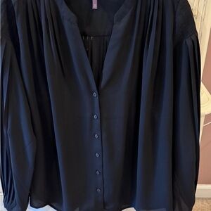 NYDJ Black Button-Up Blouse